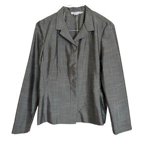 Garfield & Marks Made In USA Dylan Shirt Jacket Blazer Gray Snap Buttons Size 10